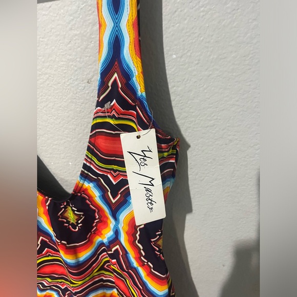 NEW Yes Master Black One Piece Swim Bathing Suit Size M - Picture 2 of 3